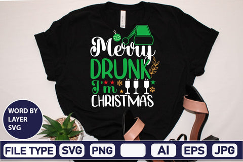 Merry Drunk I'm Christmas SVG Cut File SVG DesignPlante 503 