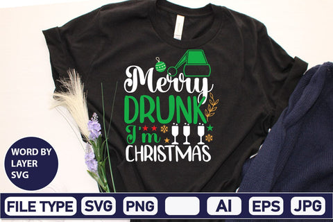 Merry Drunk I'm Christmas SVG Cut File SVG DesignPlante 503 