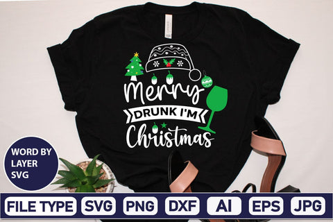 Merry Drunk I’m Christmas SVG Cut File SVG DesignPlante 503 