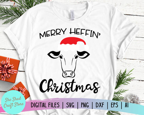 Merry Effin' Christmas SVG, Heifer SVG, Holiday SVG, Cow Svg SVG She Shed Craft Store 