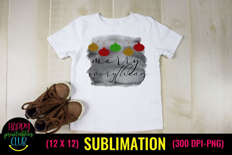 Merry Everything Christmas Plaid Sublimation - Christmas Sublimation Happy Printables Club 