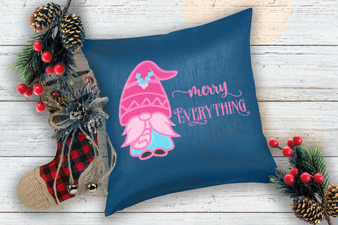 Merry Everything Holiday Gnome I Pink Christmas Sublimation Sublimation Happy Printables Club 