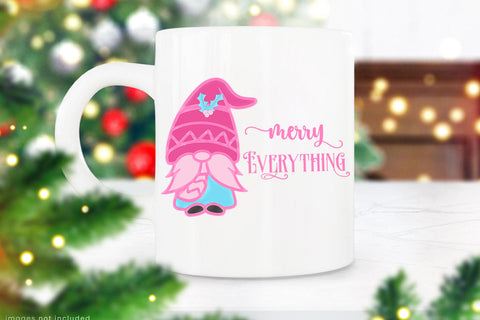 Merry Everything Holiday Gnome I Pink Christmas Sublimation Sublimation Happy Printables Club 