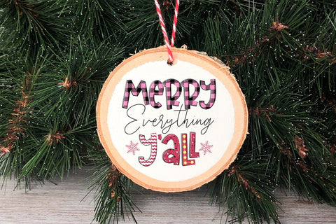 Merry Everything Y'all | Pink Christmas Sublimation Sublimation CraftLabSVG 