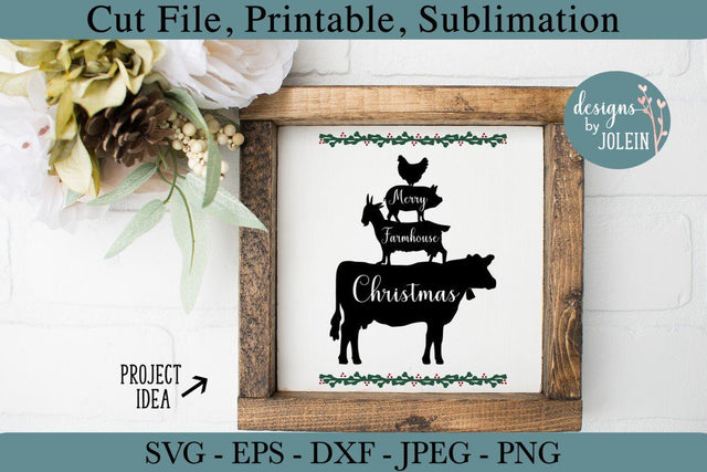 Merry Farmhouse Christmas SVG Designs by Jolein 