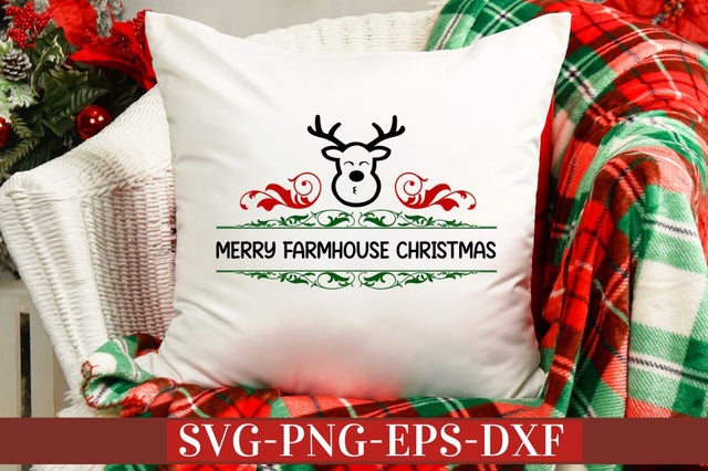 Merry farmhouse christmas SVG SVG DESIGNISTIC 