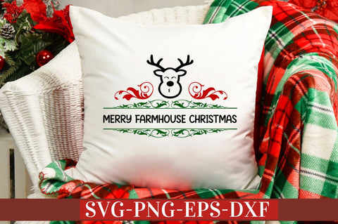 Merry farmhouse christmas SVG SVG DESIGNISTIC 