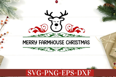 Merry farmhouse christmas SVG SVG DESIGNISTIC 