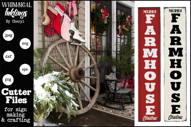 Merry Farmhouse Christmas-Vertical SVG SVG Whimsical Inklings 