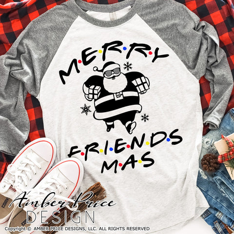 Merry Friendsmas SVG | Friend's Christmas SVG PNG DXF | holiday SVGs by Amber Price SVG Amber Price Design 