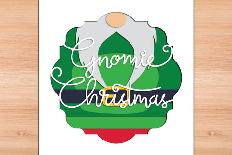 Merry Gnomie Christmas- 3D Layered Paper Cut SVG SVG Slim Studio 