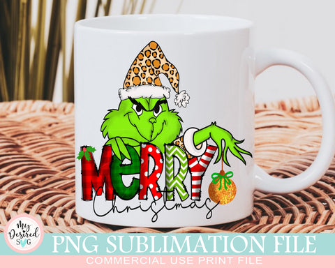 Merry Grinchmas PNG file for Sublimation Printing, Grinch T-shirt design, Merry Christmas Sublimation design download, DTG printing Sublimation MyDesiredSVG 