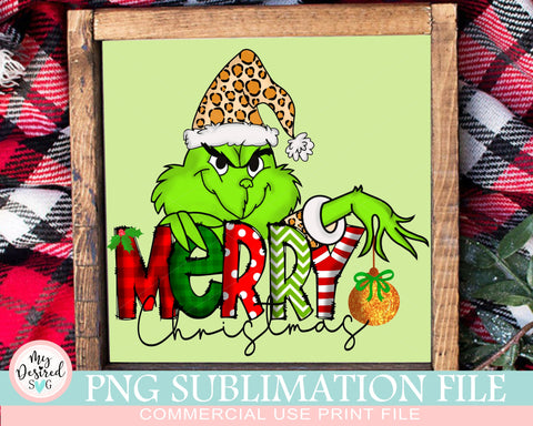 Merry Grinchmas PNG file for Sublimation Printing, Grinch T-shirt design, Merry Christmas Sublimation design download, DTG printing Sublimation MyDesiredSVG 