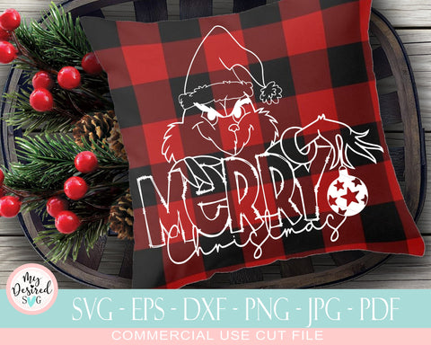 Merry Christmas Stencil Digital Template SVG DXF Eps Png Files for