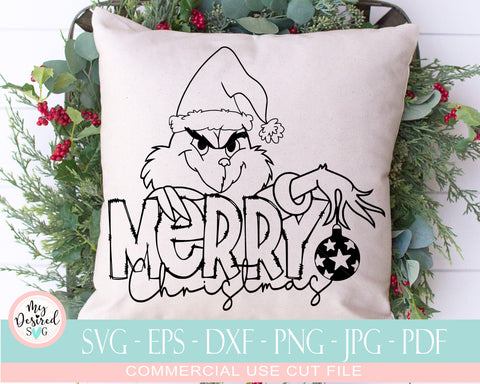 Merry Grinchmas SVG Cutting file, Grinch Christmas SVG, Merry Christmas Svg, happy holidays Svg, Grinch face, digital downloads SVG MyDesiredSVG 