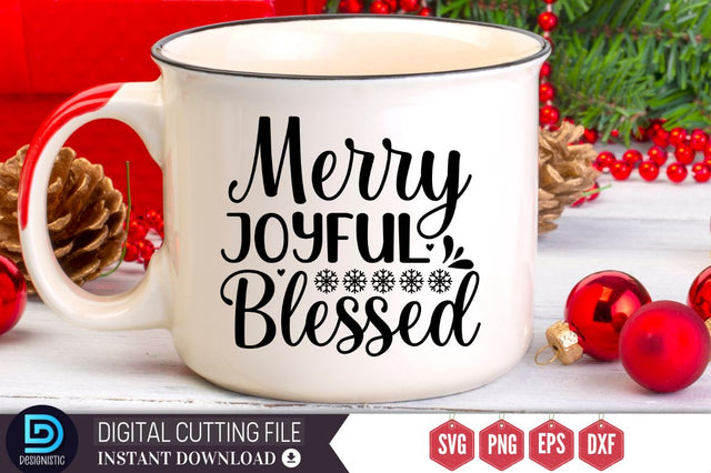 Merry joyful blessed SVG, Merry joyful blessed SVG DESIGNISTIC 