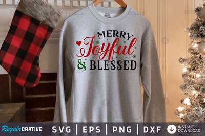 Merry joyful & blessed SVG SVG Regulrcrative 