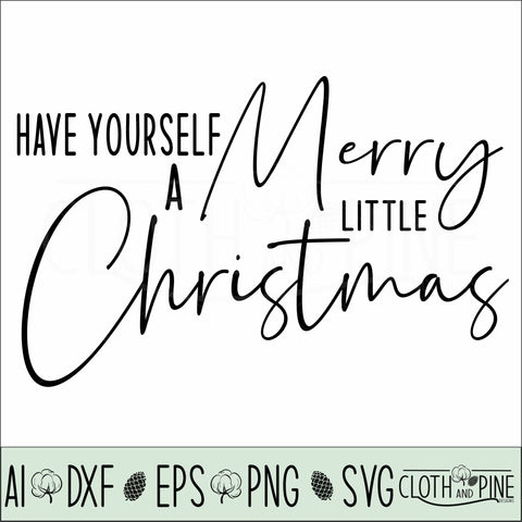 Merry Little Christmas SVG Cloth and Pine Designs 