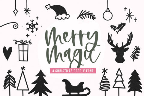 Merry Magic - Christmas Doodle Font Font KA Designs 