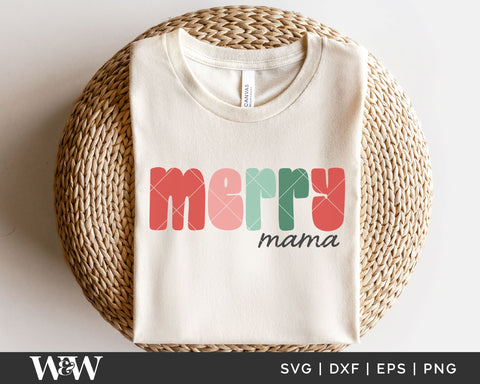 Merry Mama + Merry Mini SVG | Christmas Mommy and Me SVG SVG Wood And Walt 