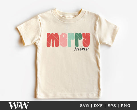 Merry Mama + Merry Mini SVG | Christmas Mommy and Me SVG SVG Wood And Walt 