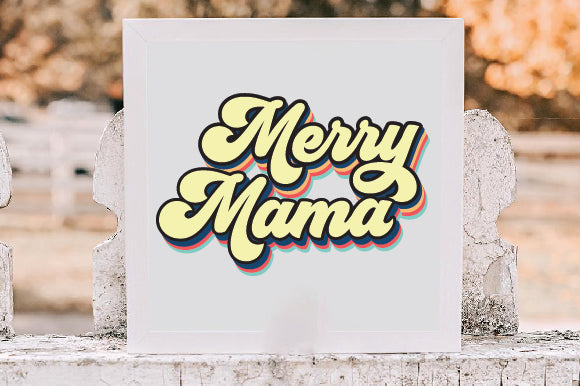 Merry Mama Retro Christmas Sublimation Sublimation Creativeart88 