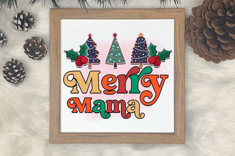 Merry Mama Sublimation PNG, Sublimation Christmas Design Sublimation Regulrcrative 