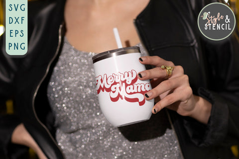 Merry Mama SVG - Christmas Shirt PNG SVG Style and Stencil 