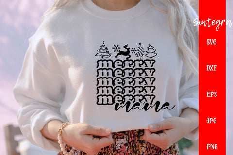 Merry Mama SVG, Christmas Vibes SVG Free For Commercial Use SVG Sintegra 