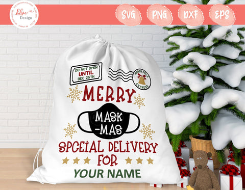 Merry Mask-mas / Maskmas Santa Sack - SVG, PNG, DXF, EPS SVG Elsie Loves Design 