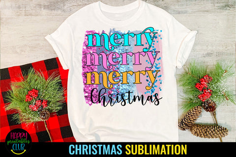 Merry Merry Christmas Sublimation I Holiday Sublimation Idea Sublimation Happy Printables Club 