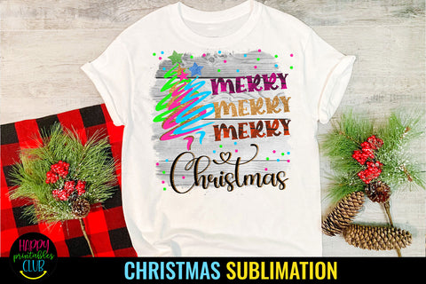 Merry Merry Christmas Sublimation I Holiday Sublimation Idea Sublimation Happy Printables Club 