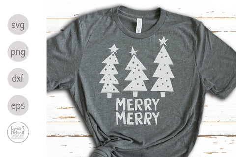 Merry Merry Christmas Trees SVG Ready Cut File SVG Lynda M Metcalf 