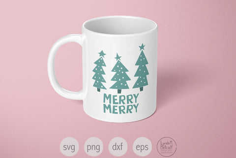 Merry Merry Christmas Trees SVG Ready Cut File SVG Lynda M Metcalf 