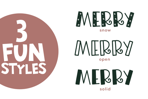Merry Merry - Fun Christmas Font Font KA Designs 