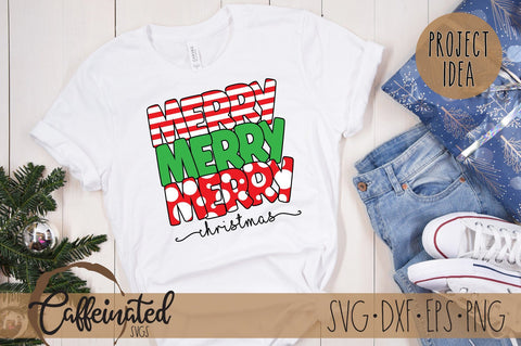 Merry Merry Merry Christmas SVG SVG Caffeinated SVGs 