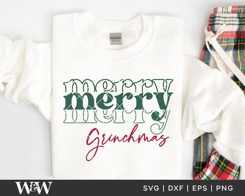 Merry Merry Merry Grinchmas SVG | Christmas Shirt SVG SVG Wood And Walt 