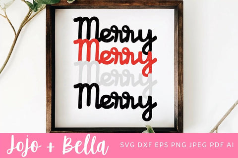 Merry Merry Merry Svg, Christmas Svg, Shirt Svg, Christmas Gift png, Christmas Sign DXF, Christmas Svgs, Christmas Shirt PNG SVG Jojo&Bella 