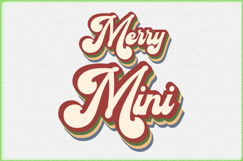 Merry Mini Retro Christmas Sublimation Sublimation Creativeart88 