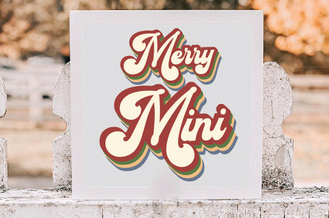 Merry Mini Retro Christmas Sublimation Sublimation Creativeart88 