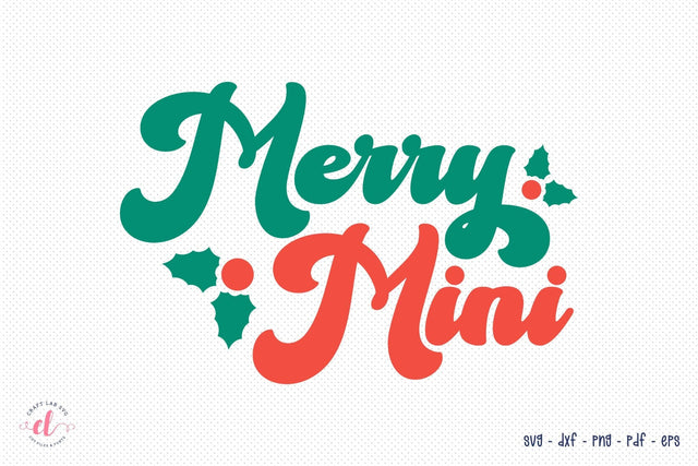 Merry Mini SVG | Retro Christmas SVG Design SVG CraftLabSVG 
