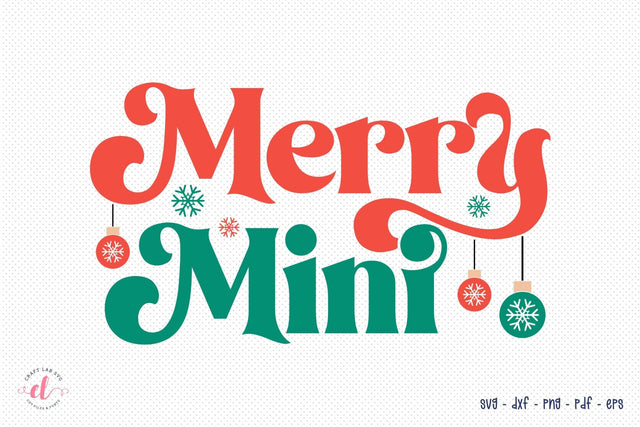 Merry Mini SVG - Retro Christmas SVG SVG CraftLabSVG 