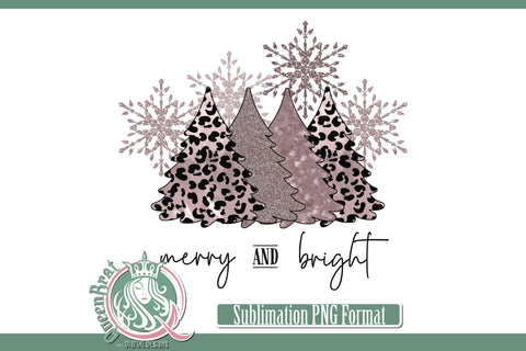 Merry N Bright Trees Sublimation Sublimation QueenBrat Digital Designs 