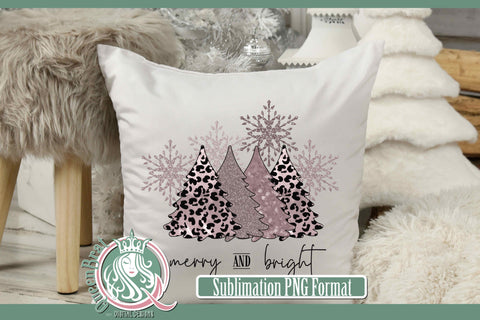 Merry N Bright Trees Sublimation Sublimation QueenBrat Digital Designs 