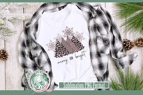 Merry N Bright Trees Sublimation Sublimation QueenBrat Digital Designs 