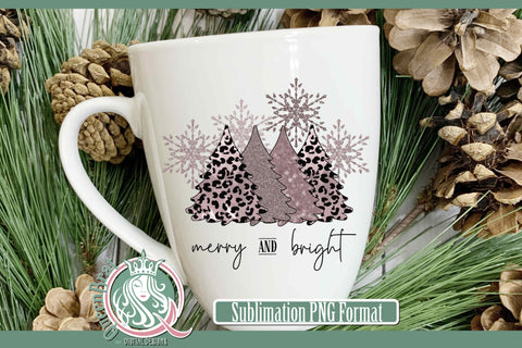 Merry N Bright Trees Sublimation Sublimation QueenBrat Digital Designs 