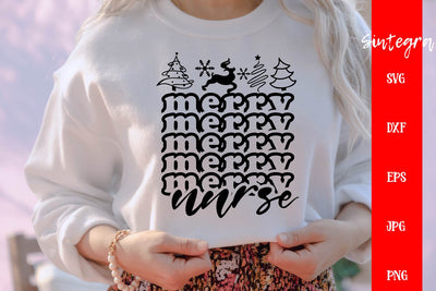 Merry Nurse SVG, Christmas Vibes SVG Free For Commercial Use SVG Sintegra 