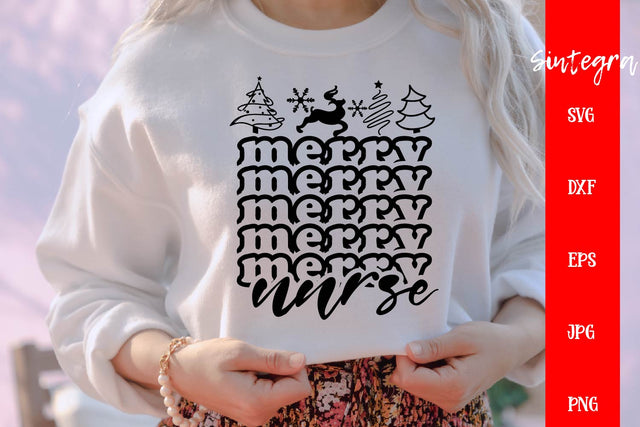 Merry Nurse SVG, Christmas Vibes SVG Free For Commercial Use SVG Sintegra 