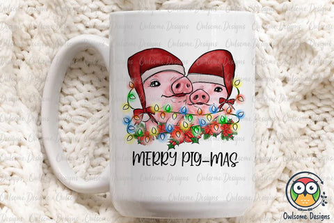 Merry Pig Mas Funny Christmas PNG Sublimation Sublimation Owlsome.Designs 