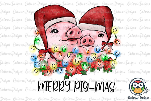 Merry Pig Mas Funny Christmas PNG Sublimation Sublimation Owlsome.Designs 